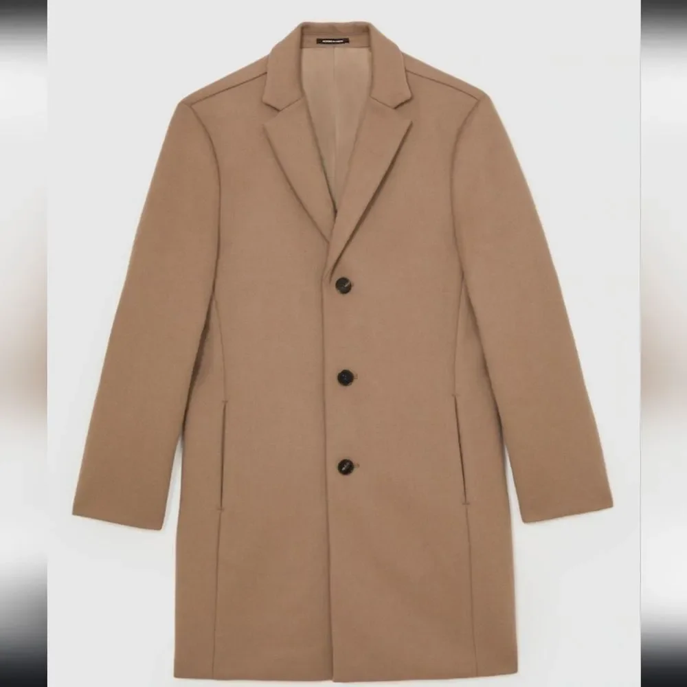 NWT Reiss Light Brown Gable Wool-Blend Single-Breasted Sz Med